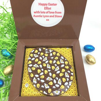 Personalised Message Chocolate Yellow Chick Easter Egg