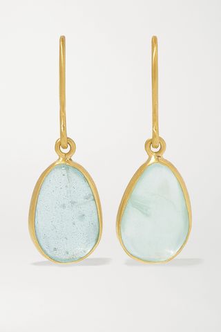 18-karat gold aquamarine earrings