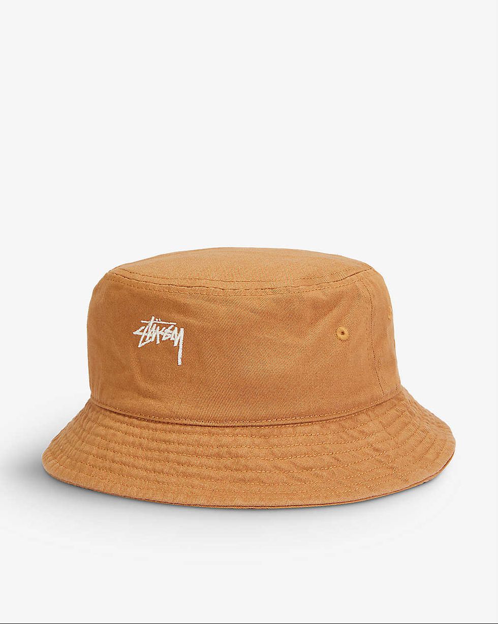 Stock logo-embroidered cotton-twill bucket hat