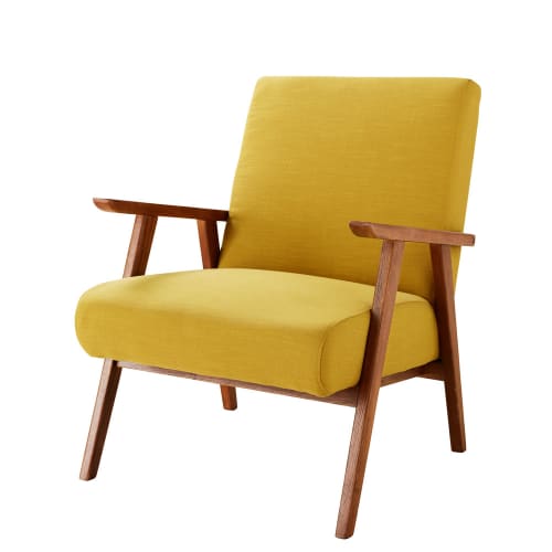 Butaca vintage amarillo mostaza