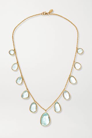 18-karat gold aquamarine necklace