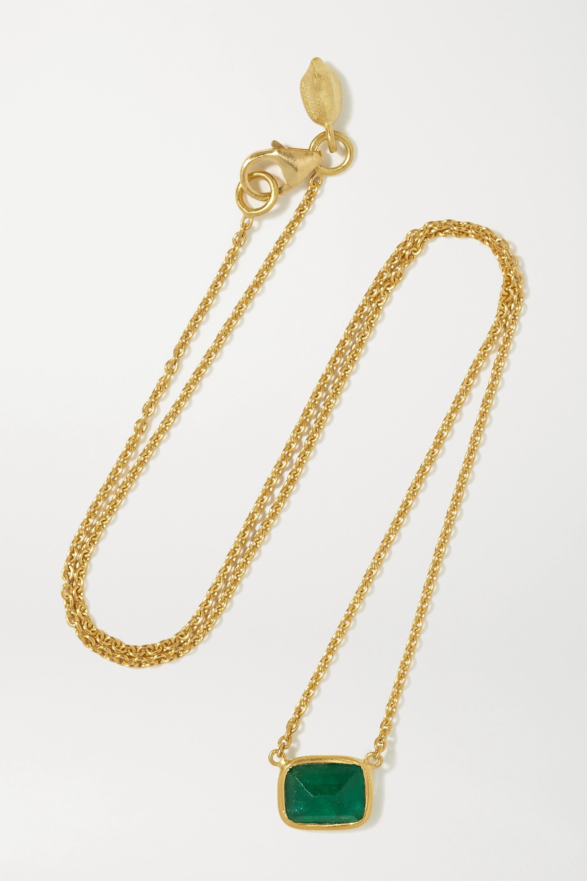 18-karat gold emerald necklace