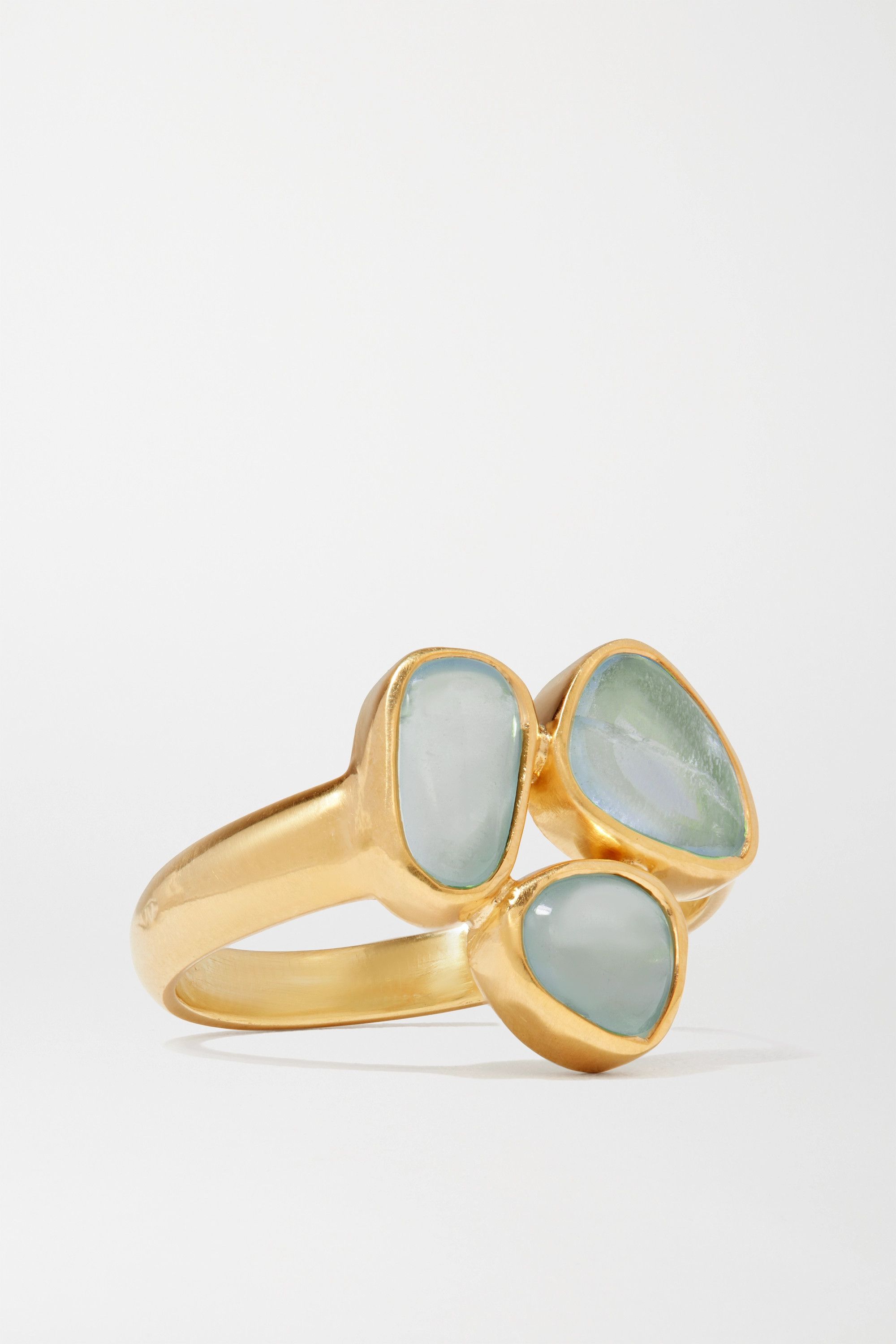 18-karat gold aquamarine ring