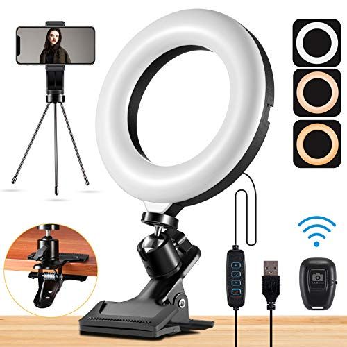 Desk Ring Light with Clip Clamp Mount