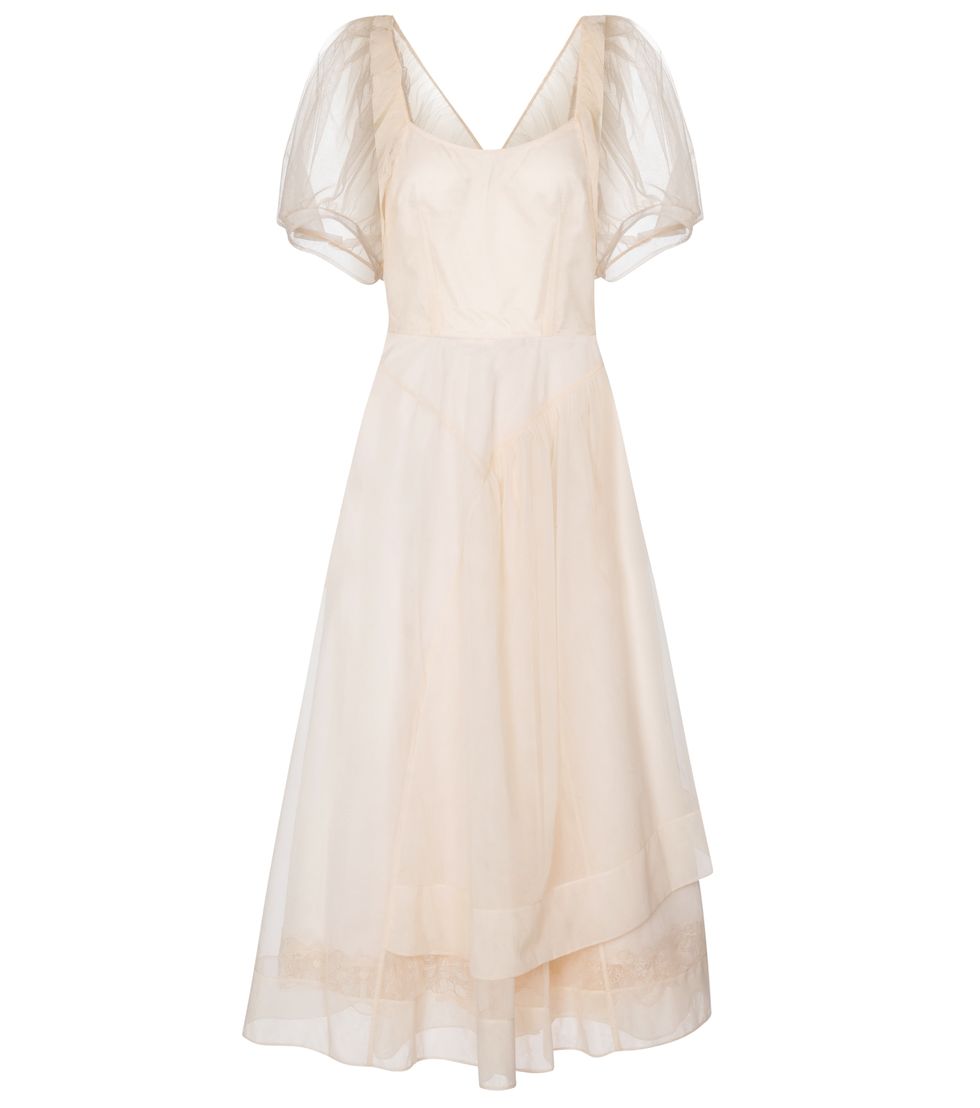 婚禮洋裝推薦2：透明公主袖洋裝