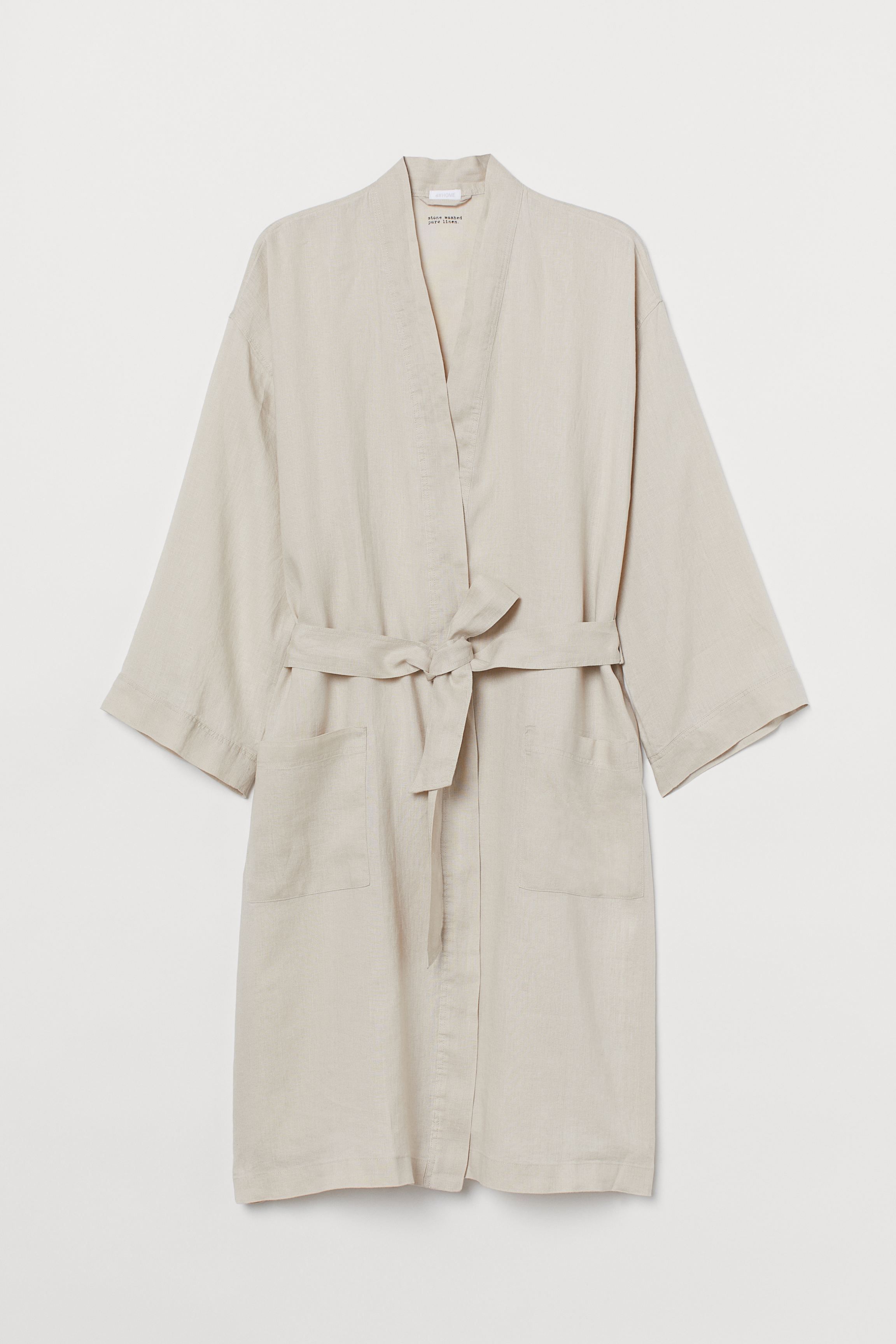 H and m linen dressing cheap gown