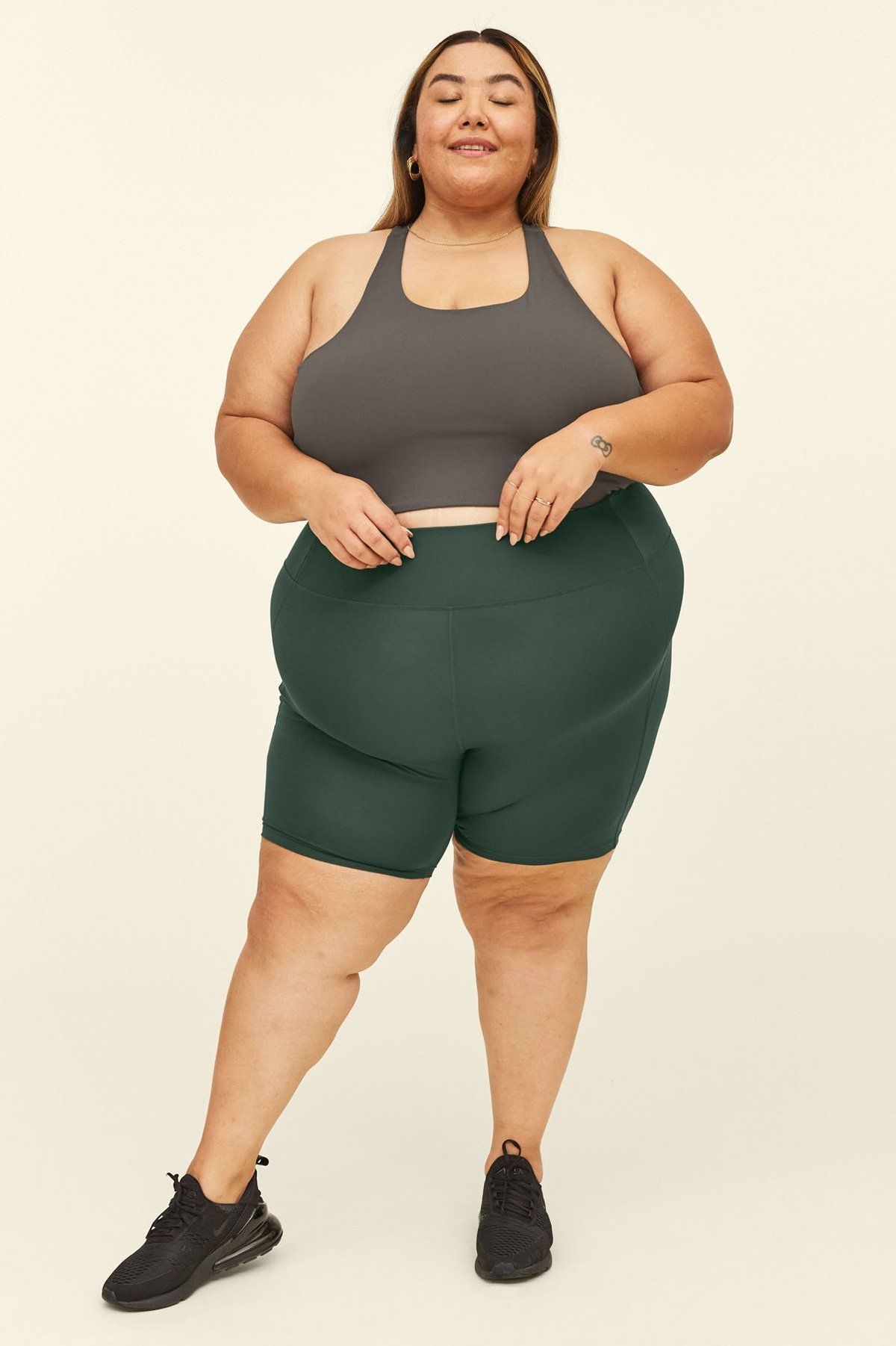 Plus size high 2024 waisted spandex shorts