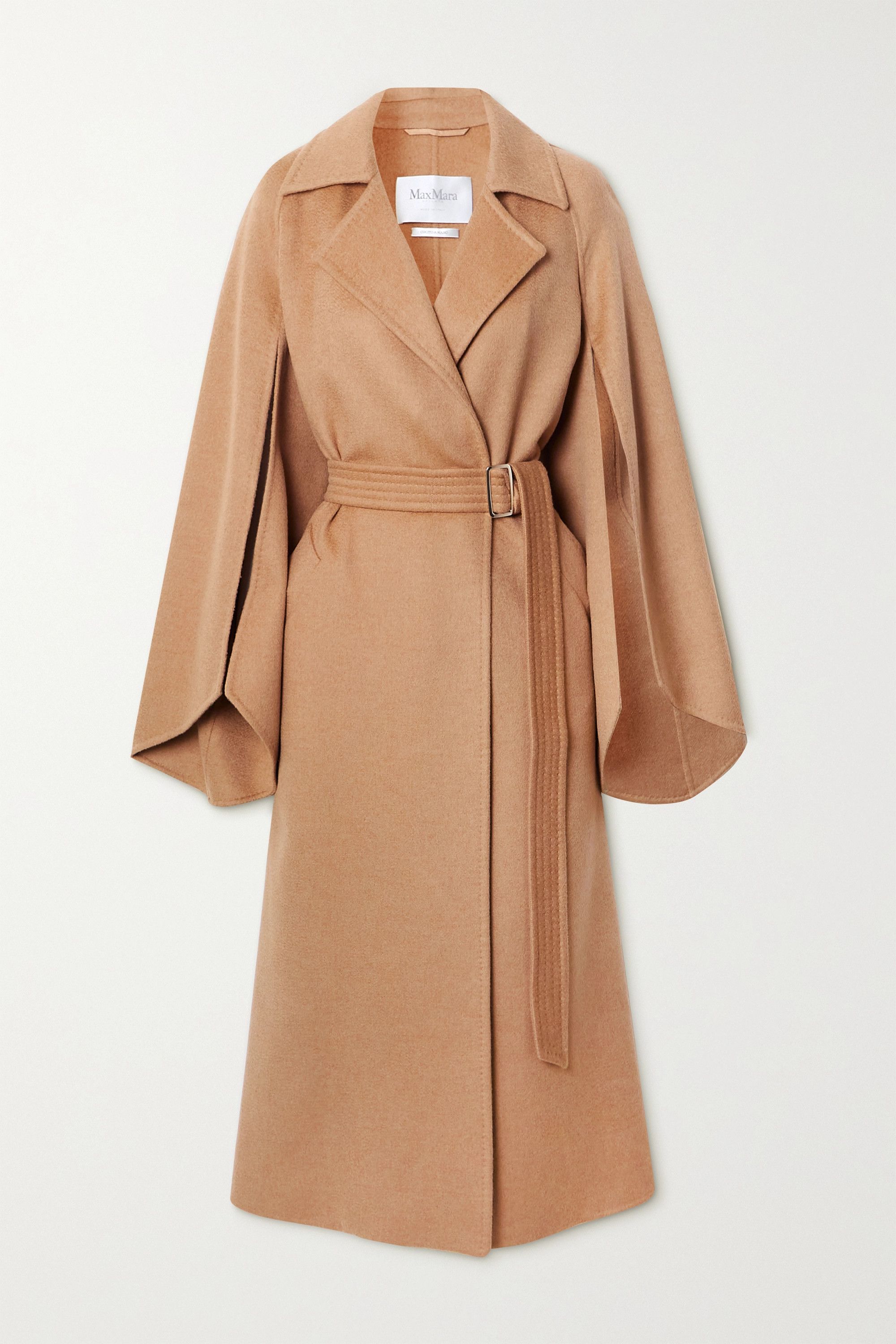 Milano belted camel hair coat