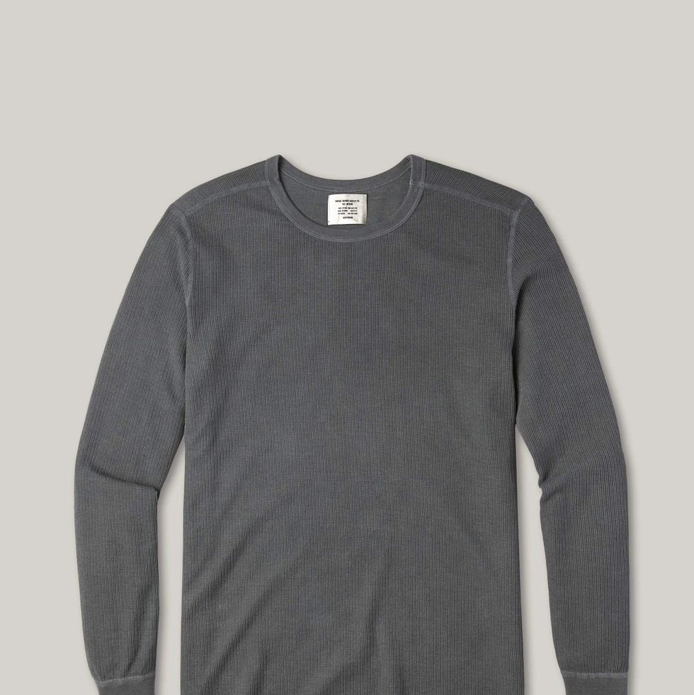 Los Angeles Apparel | Long Sleeve Heavy Thermal Crew Neck for Men in Black, Size Small