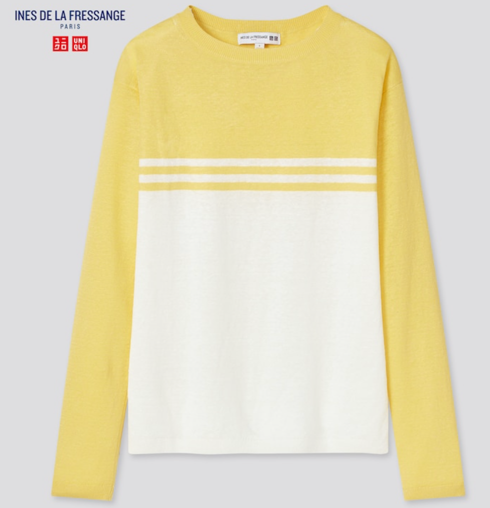 Linen Color Block Boat Neck Sweater