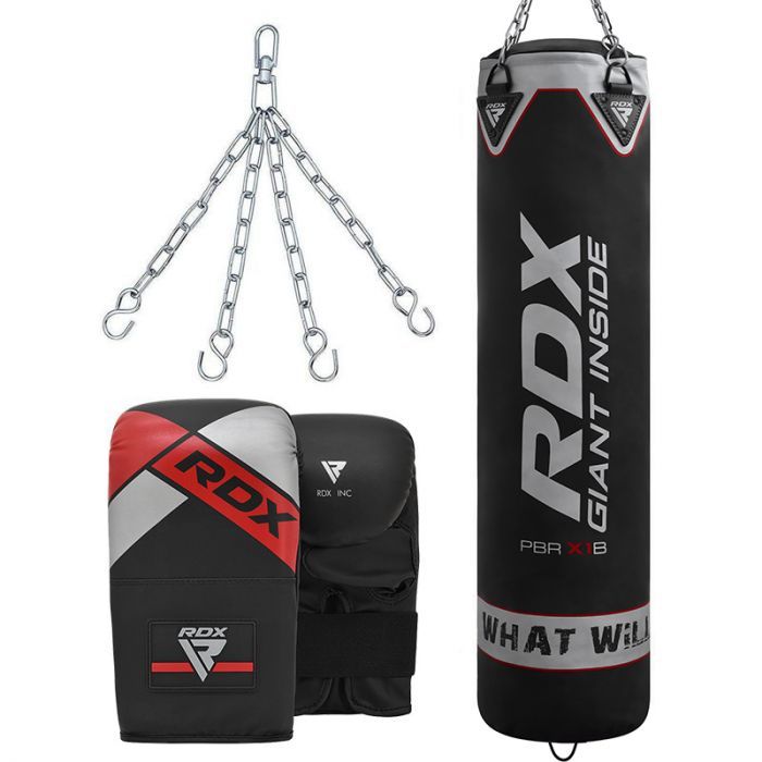 5ft Heavy Filled Boxing Punch Bag Set 15_Pcs Home Gym Training Kit 