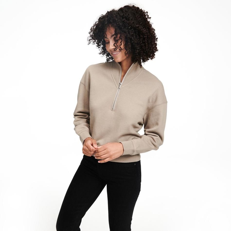 black half zip sweater women's