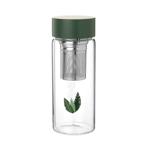 Botella con infusor de cristal
