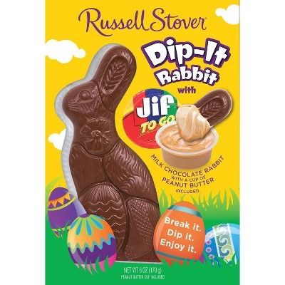 Russell Stover Easter Milk Chocolate Dip-It Rabbit