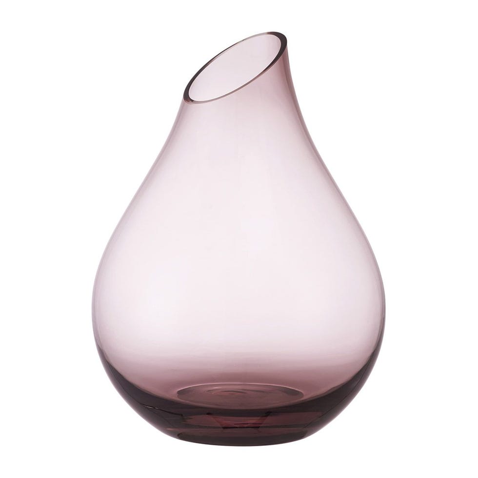 Jarrón de cristal rosa