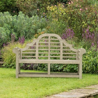 Grande lutyens-style garden bench weathered Grande lutyens-style garden bench weathered