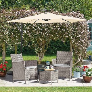 Seville Rattan Garden Bistro Set - Snow Grey