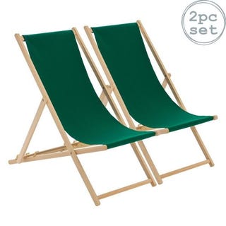 Harbour Housewares Folding Wooden Deck Chairs