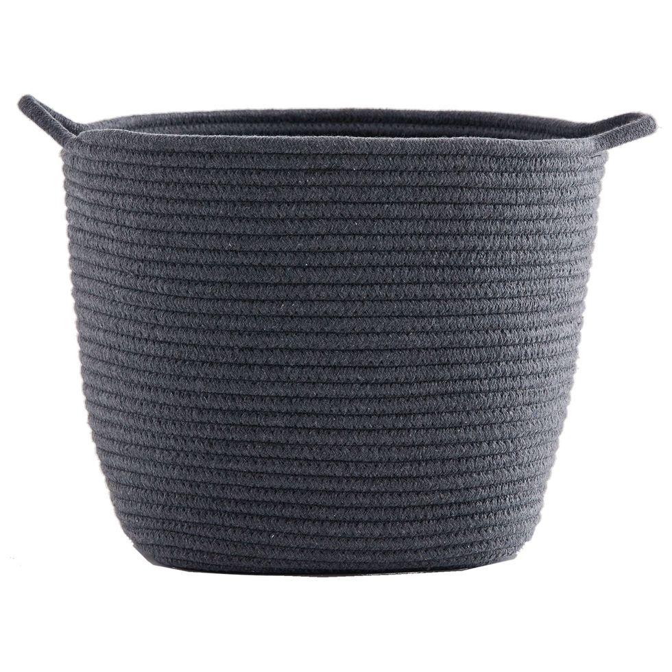 Great Little Trading Co Rope Storage Basket, Ivory/Dark Grey