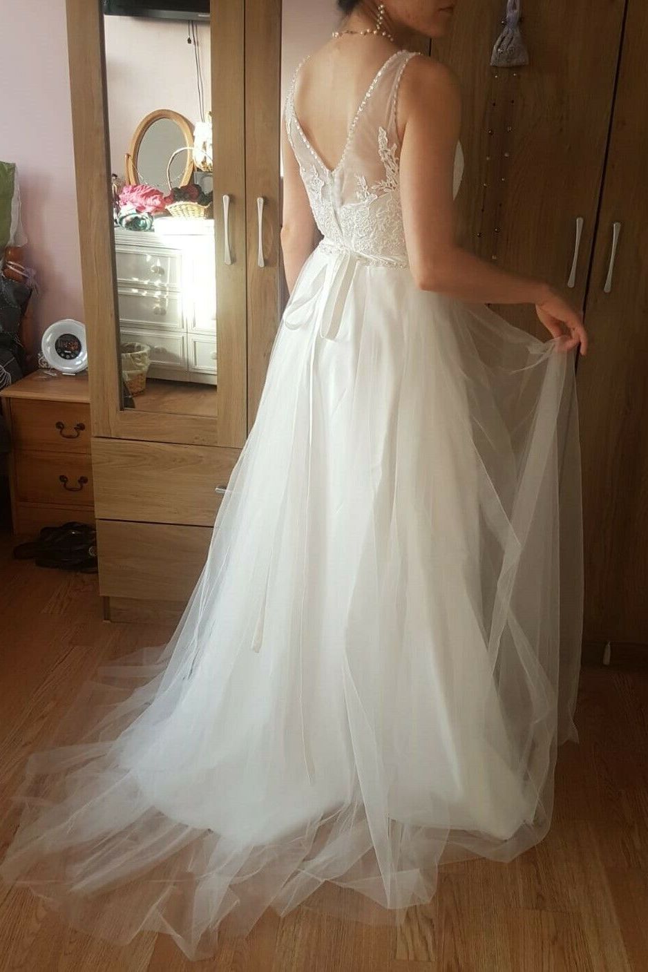 Boho Ivory Wedding Dress Size 10 UK, brand new, never used