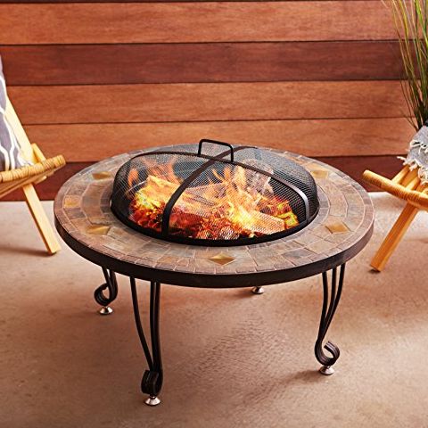 34-Inch Wood Fire Pit Table