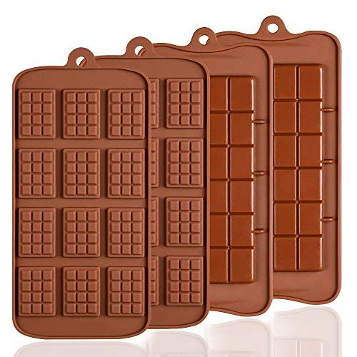 4 moldes de silicona para chocolate
