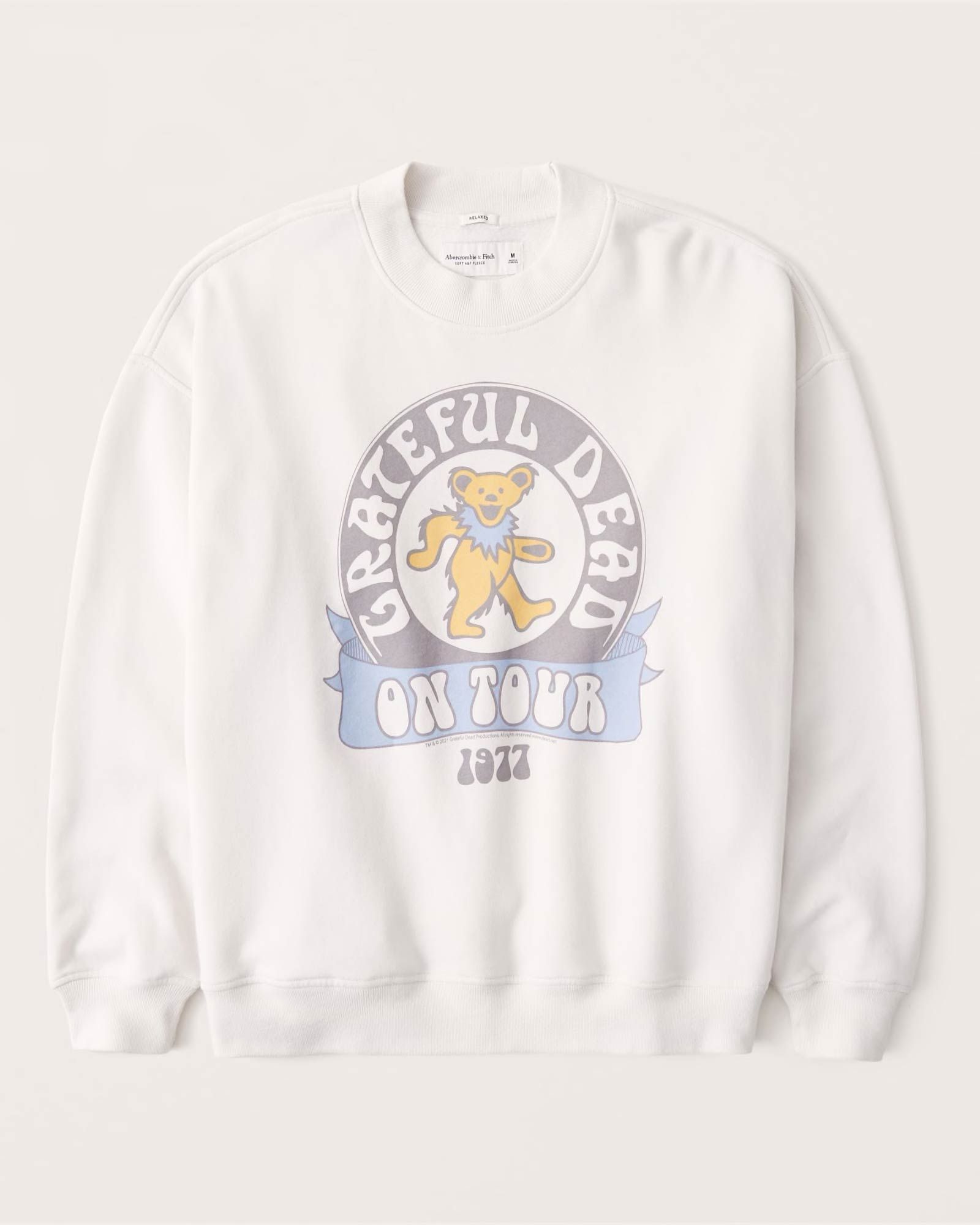 90s-Inspired Grateful Dead Oversized Crew Sweatshirt