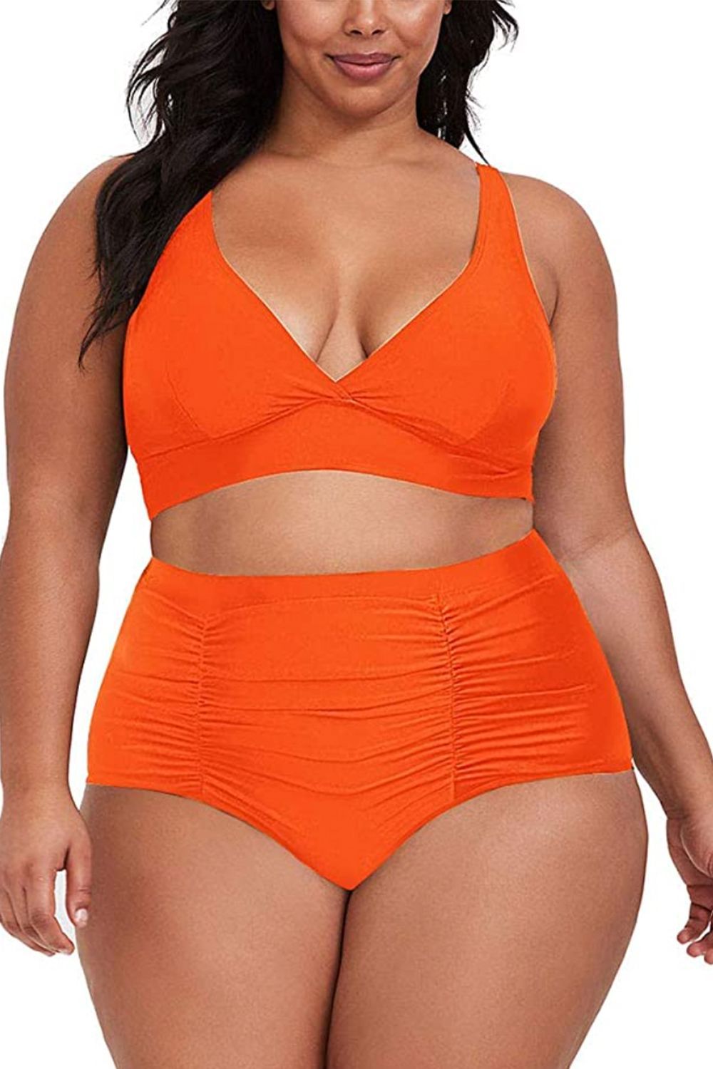 red plus size bikini top