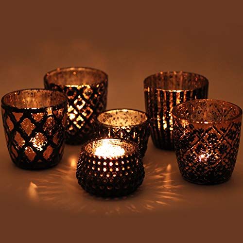 Set of 6 Vintage- Style Tealight Candle Holders