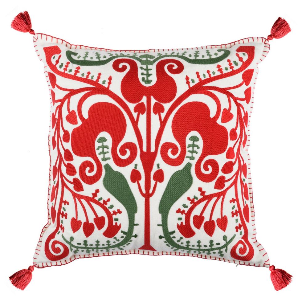 Transylvanian Suzani Linen Embroidered Cushion