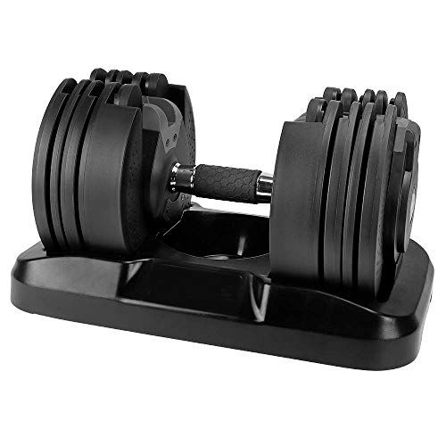 Strongology Home Fitness Single Adjustable Smart Dumbbell upto 20 kg Training Weights in Black
