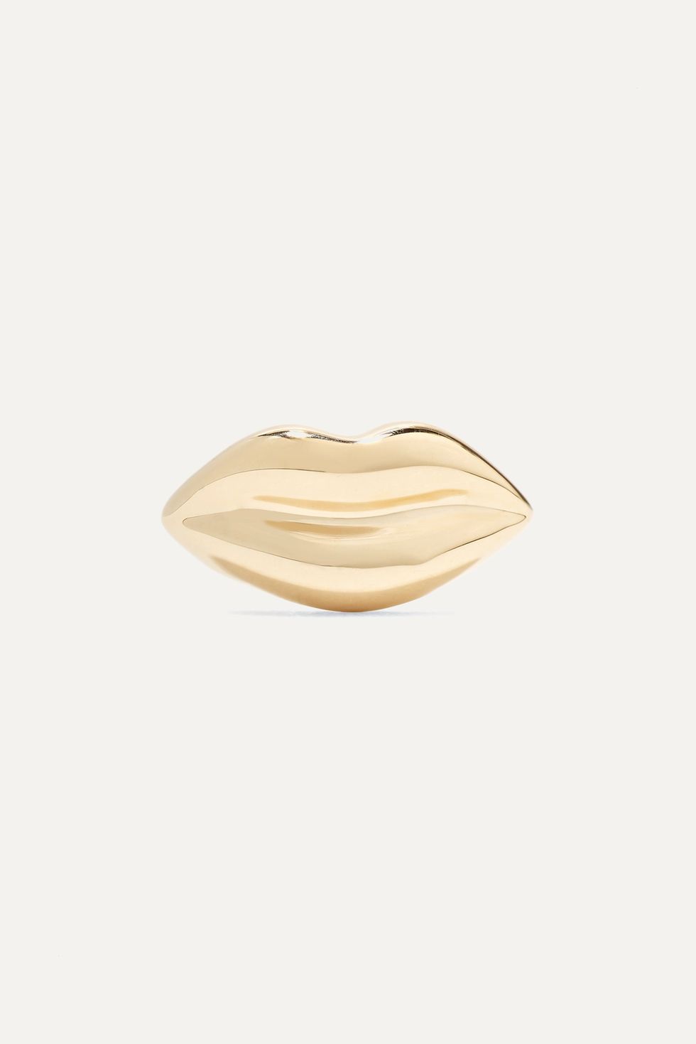Mini Lip 14-karat gold earring