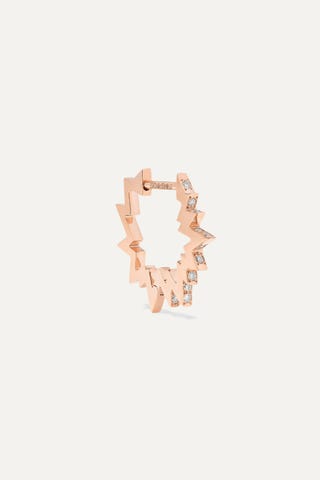 Pop Art 18-karat rose gold diamond earring