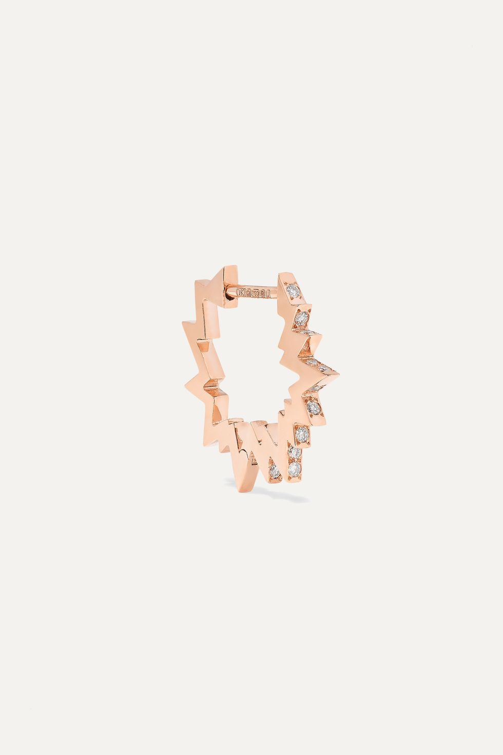 Pop Art 18-karat rose gold diamond earring
