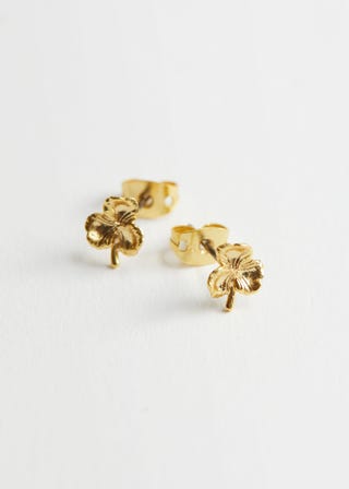 Clover Pendant Stud Earrings