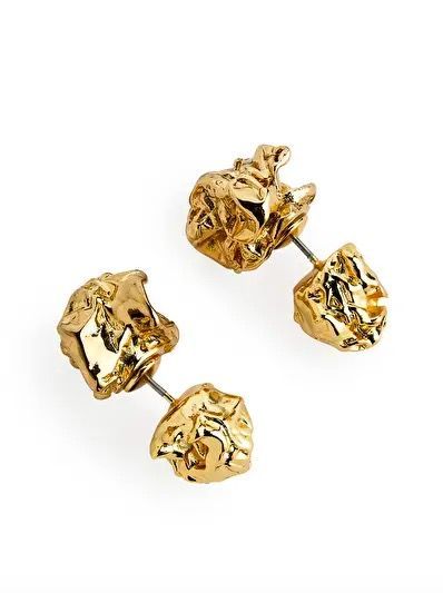 Crunched Double-Stud Earrings