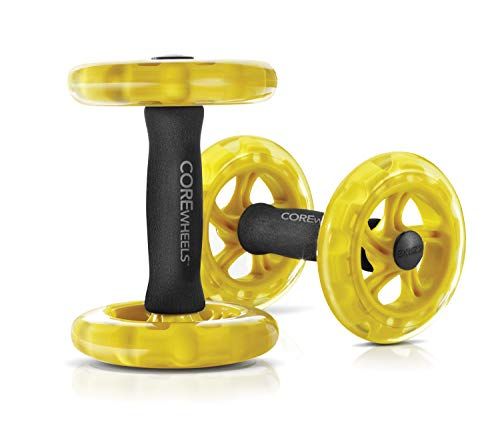 SKLZ Core Wheels Dynamic Strength and Ab Trainer Roller, Set of 2 , Yellow/Black/Yellow