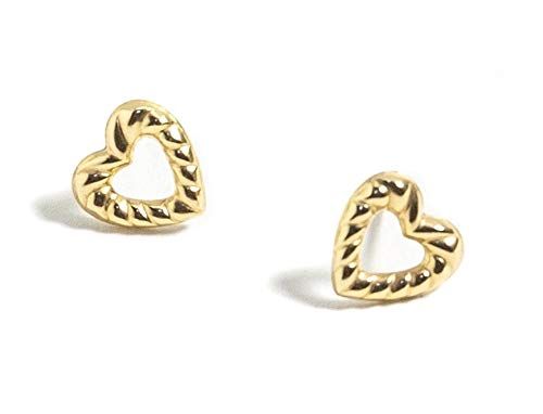 14k Gold Filled Open Heart Stud Earrings