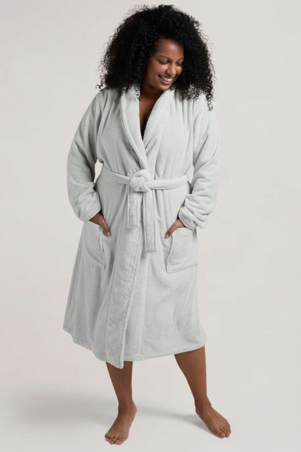 NY Threads Womens Fleece Bath Robe - Shawl Collar Soft Plush Spa Robe,  White, Medium