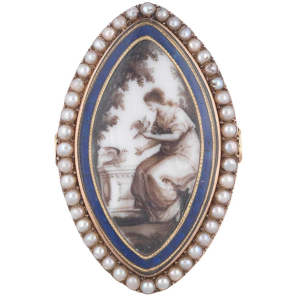 Antique Georgian Memorial Pearl Ring