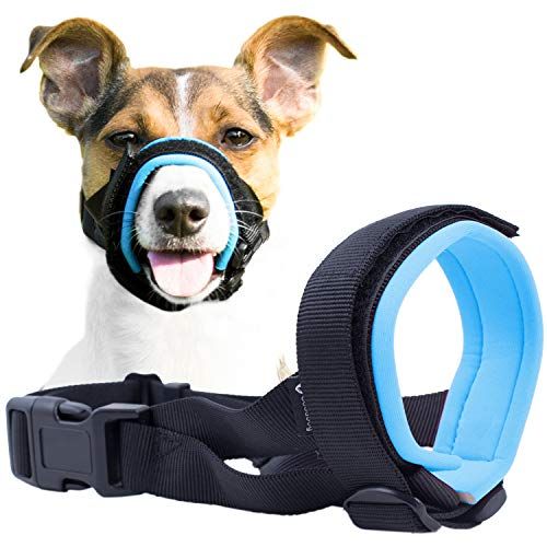 Gentle Muzzle Guard for Dogs - Prevents Biting and Unwanted Chewing Safely Secure Comfort Fit - Soft Neoprene Padding – No More Chafing –Included Training Guide Helps Build Bonds with Pet