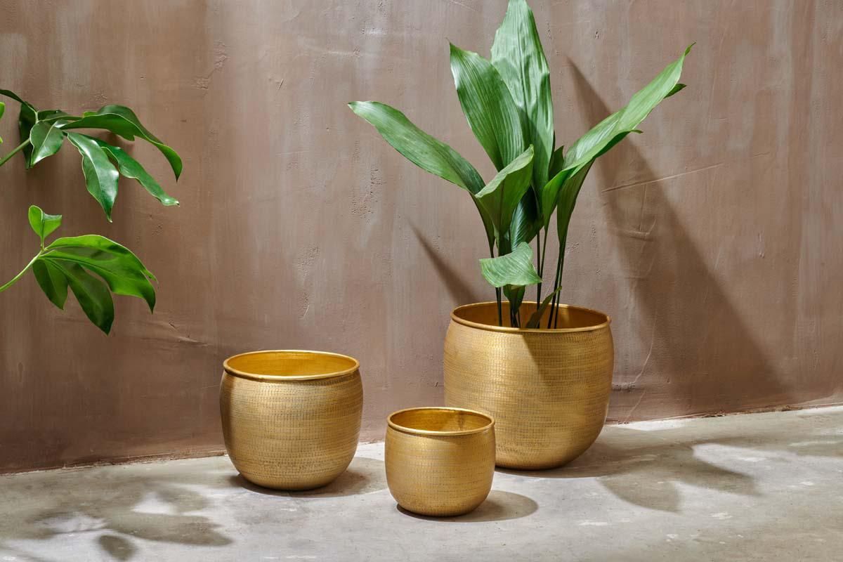 Gold Color Porcelain Vase Vintage Ceramic Flower Pot for Room Study Home Decor 
