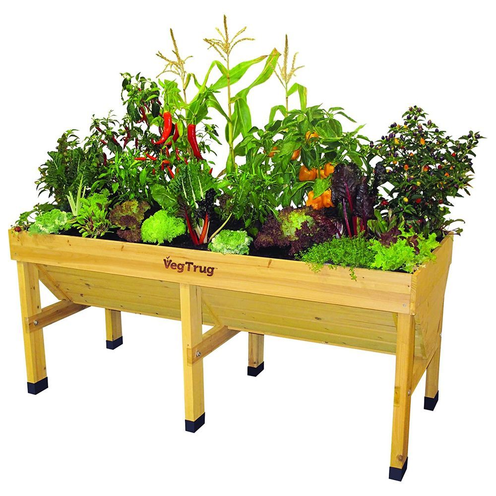 Raised Garden Bed Grow Planter Tall Plastic Trough Herb Flower Veg Pot Flowerpot 