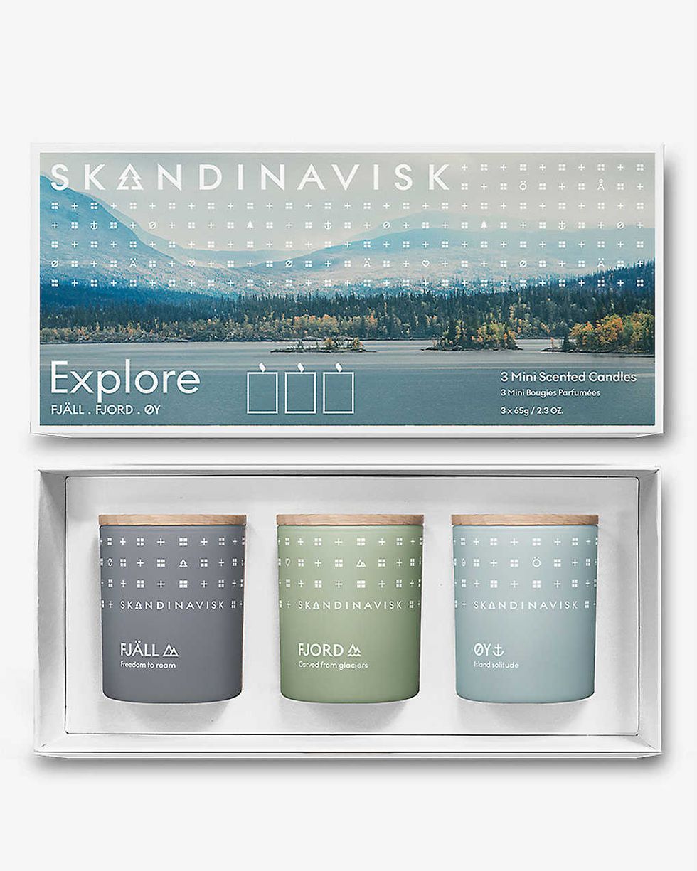 Explore mini scented candle pack of three