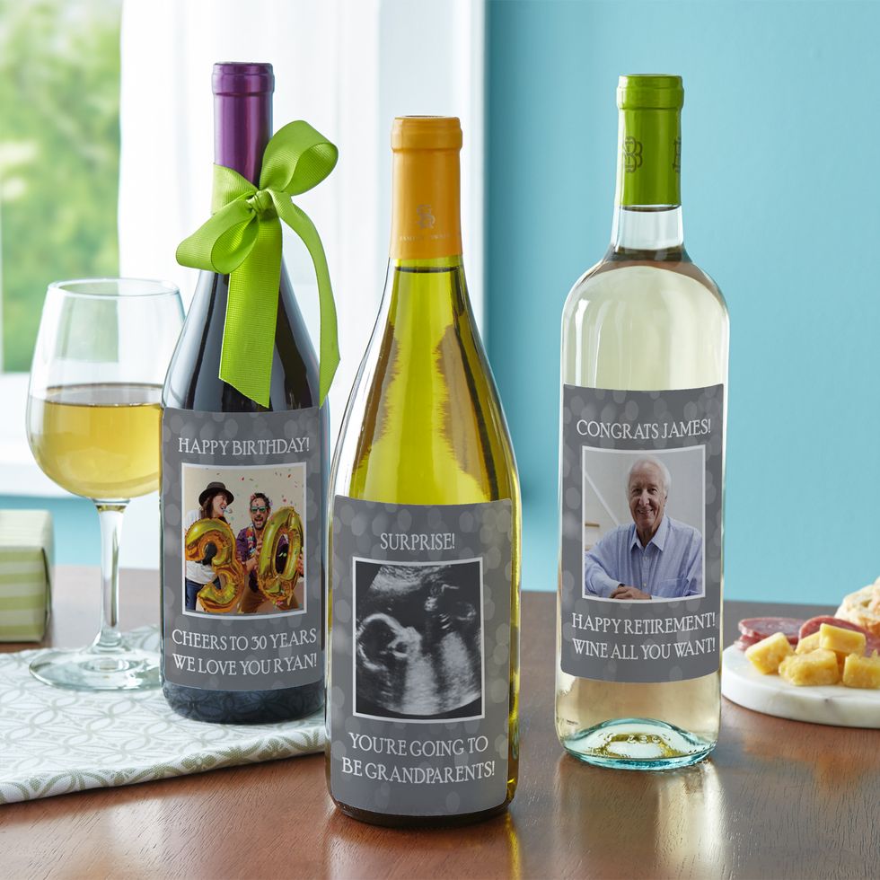 Custom Photo Wine Labels, 4-Pack