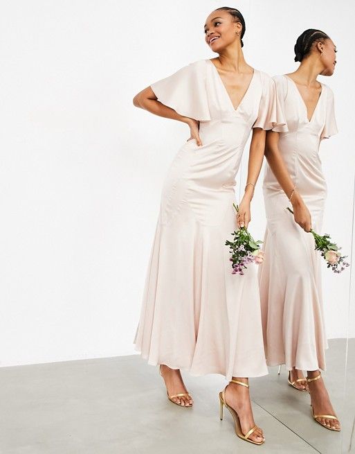 asos pink bridesmaid dress