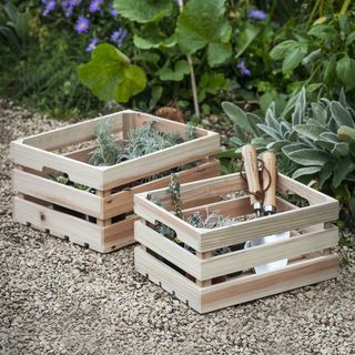 Set of 2 Wooden Storage Boxes, £28