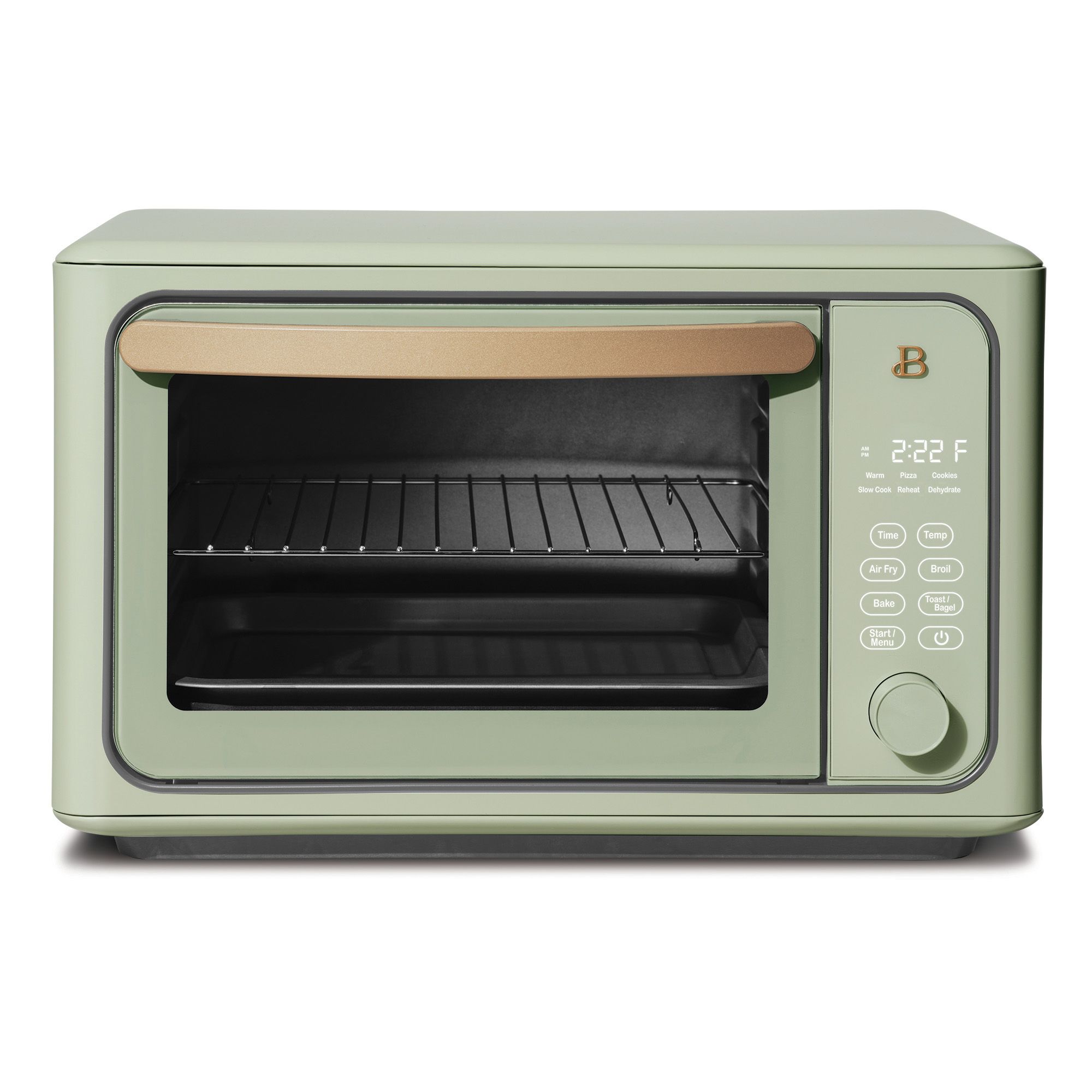 Beautiful 6 Slice Touchscreen Air Fryer Toaster Oven, Sage Green by Drew Barrymore