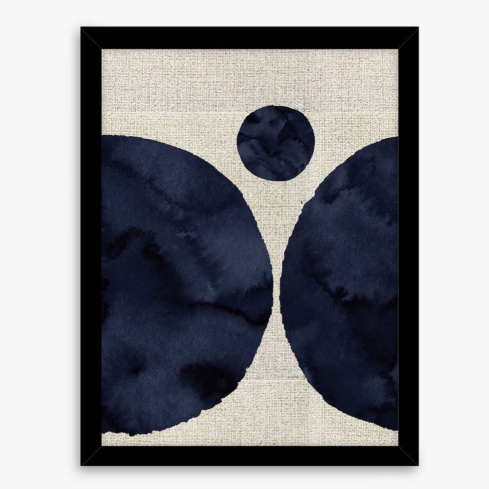 Inky Blue II - Framed Print & Mount, 43.5 x 33.5cm, Indigo