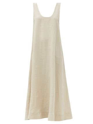 The Capri low-back organic-linen midi dress